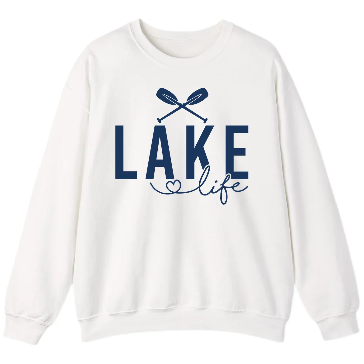 Lake Life Nautical Paddles Design Sweatshirt in White