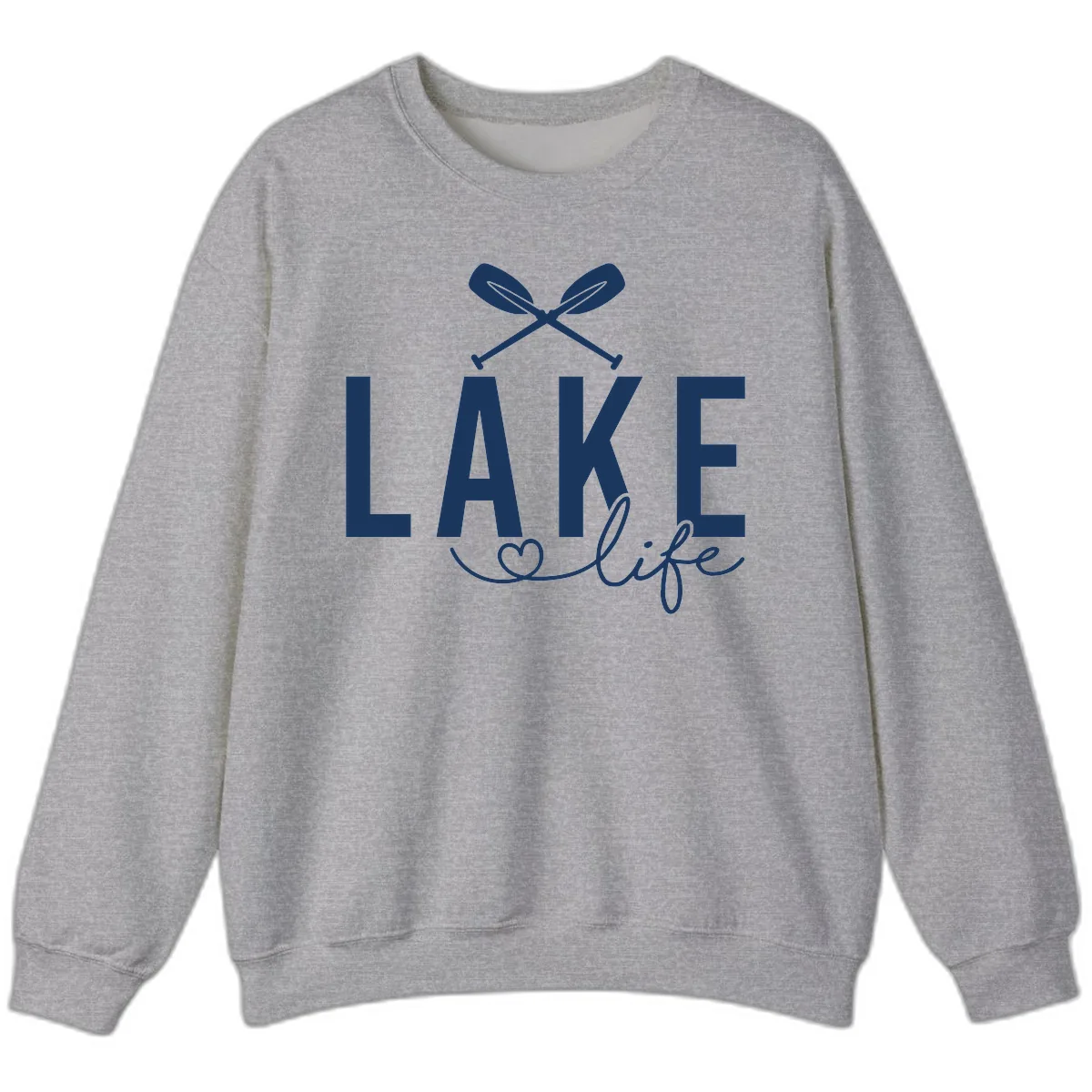 Lake Life Nautical Paddles Design Sweatshirt in Sport Grey