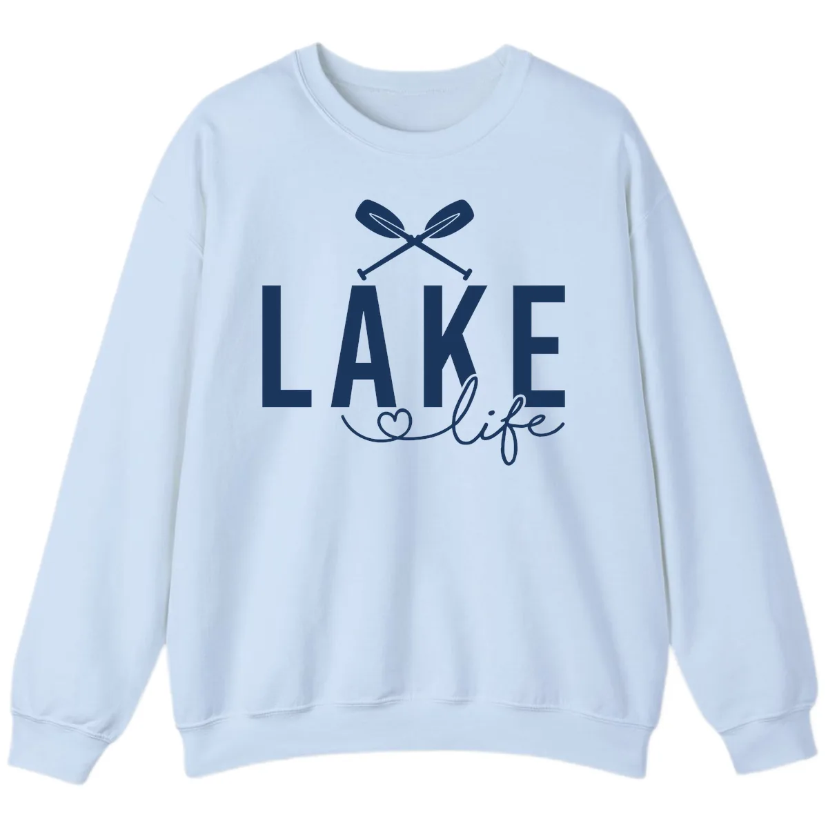 Lake Life Nautical Paddles Design Sweatshirt in Light Blue