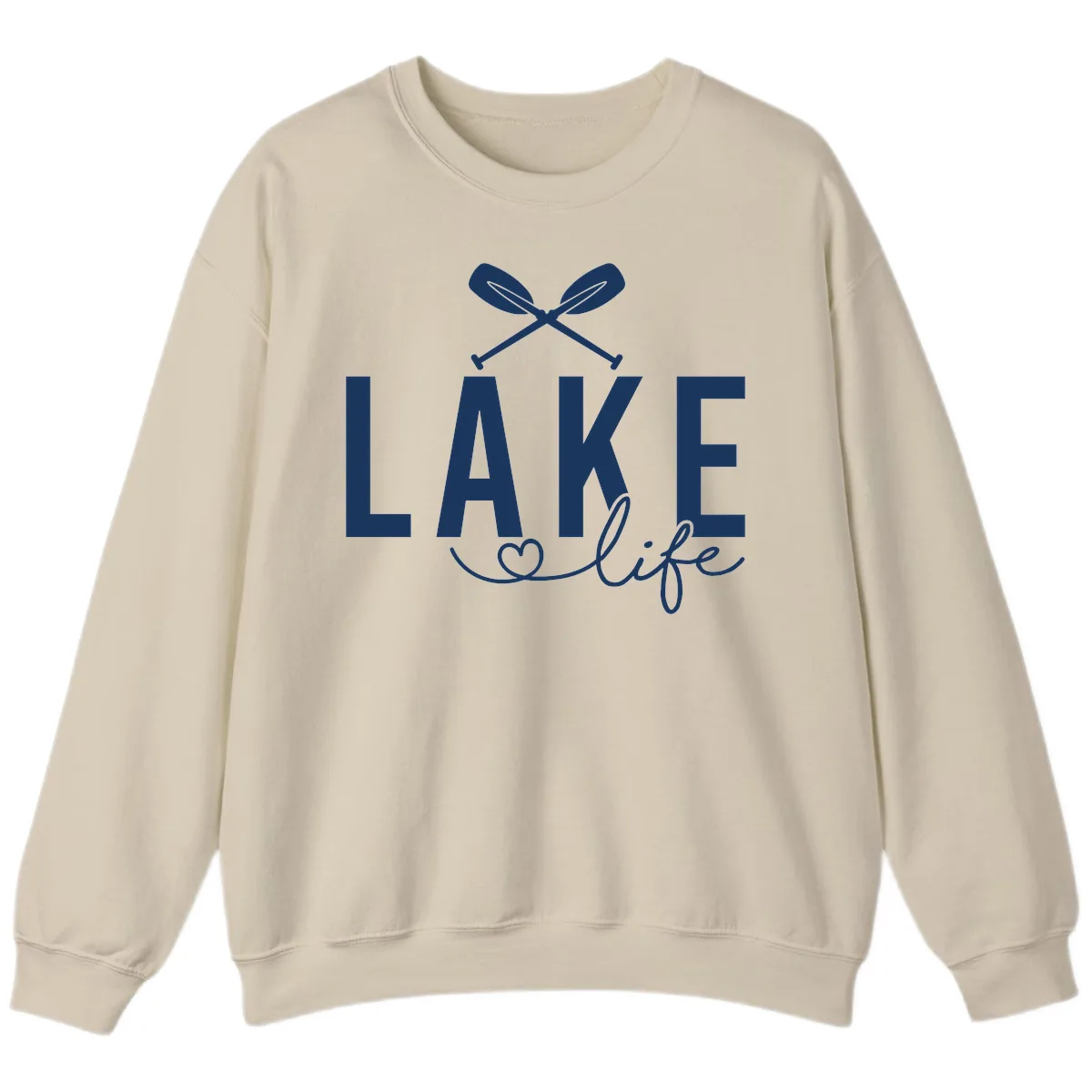 Lake Life Nautical Paddles Design Sweatshirt in Sand