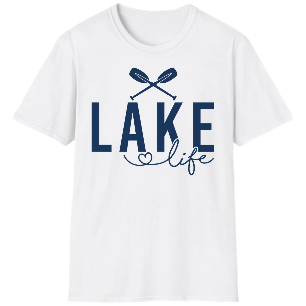 Lake Life Nautical Paddles Design T-Shirt in White