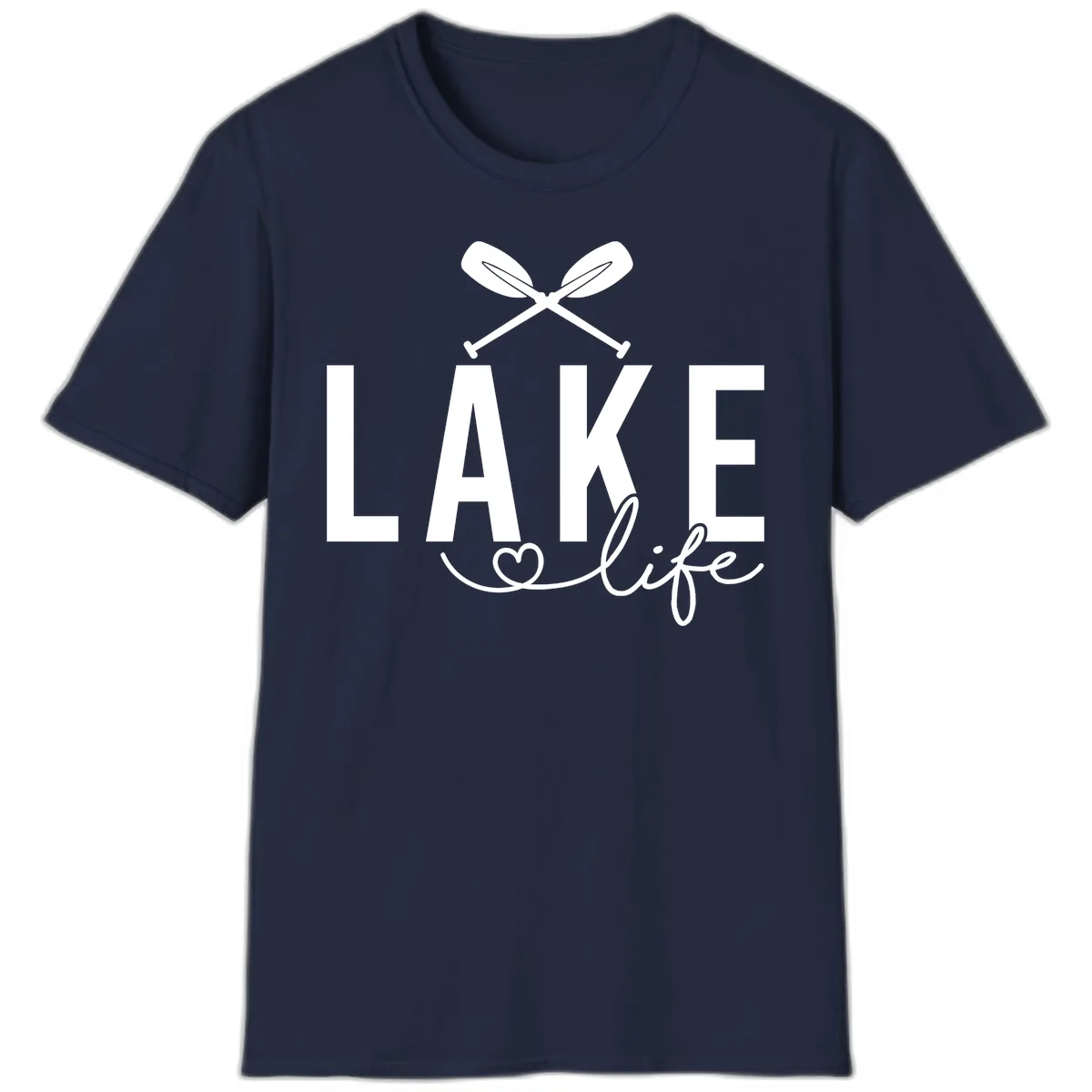 Lake Life Nautical Paddles Design T-Shirt in Navy