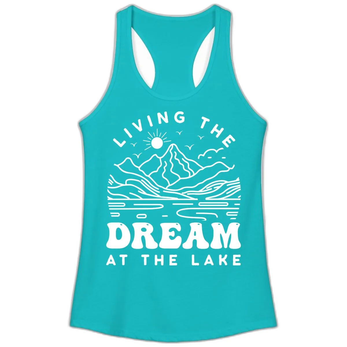 Living The Dream At The Lake Ladies Tank in Tahiti Blue