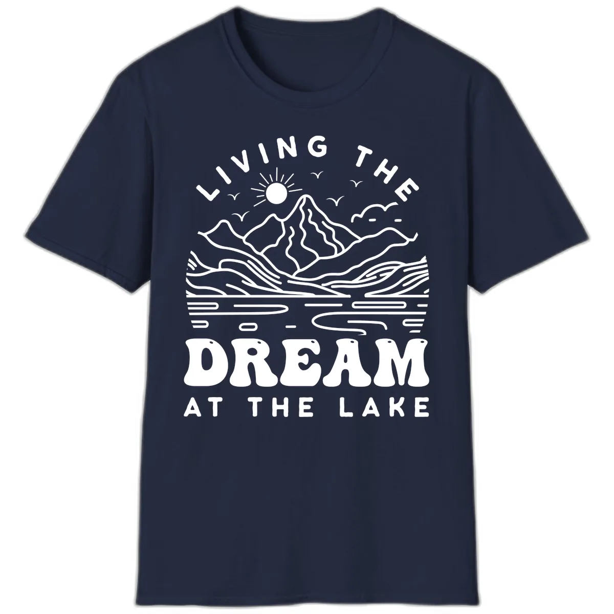 Living The Dream At The Lake T-Shirt in Navy