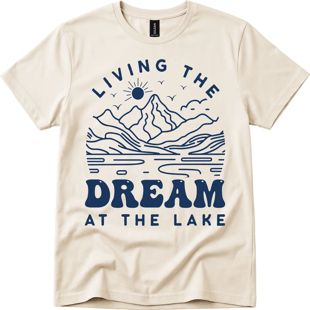 Living The Dream At The Lake T-Shirt in Natural