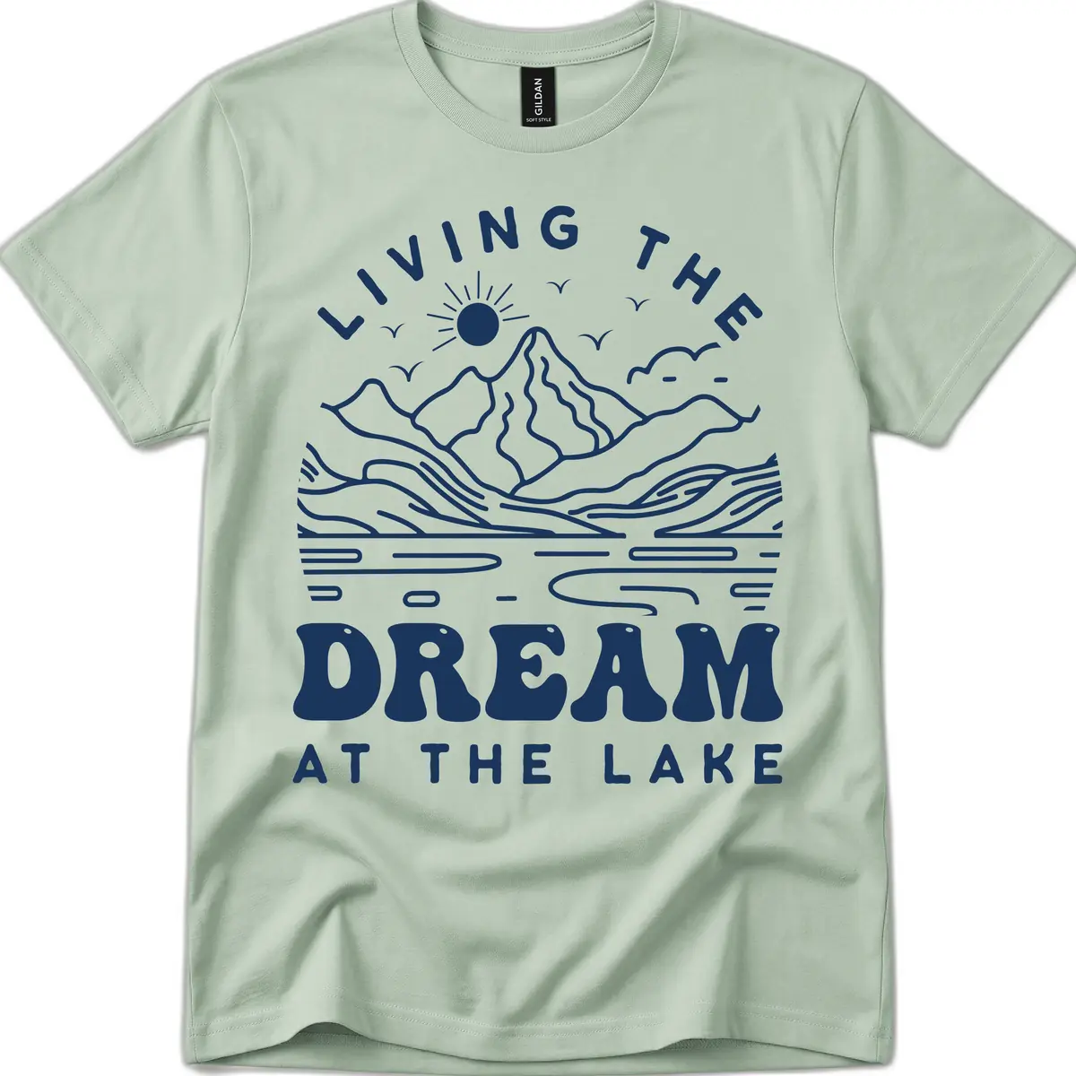 Living The Dream At The Lake T-Shirt in Sage