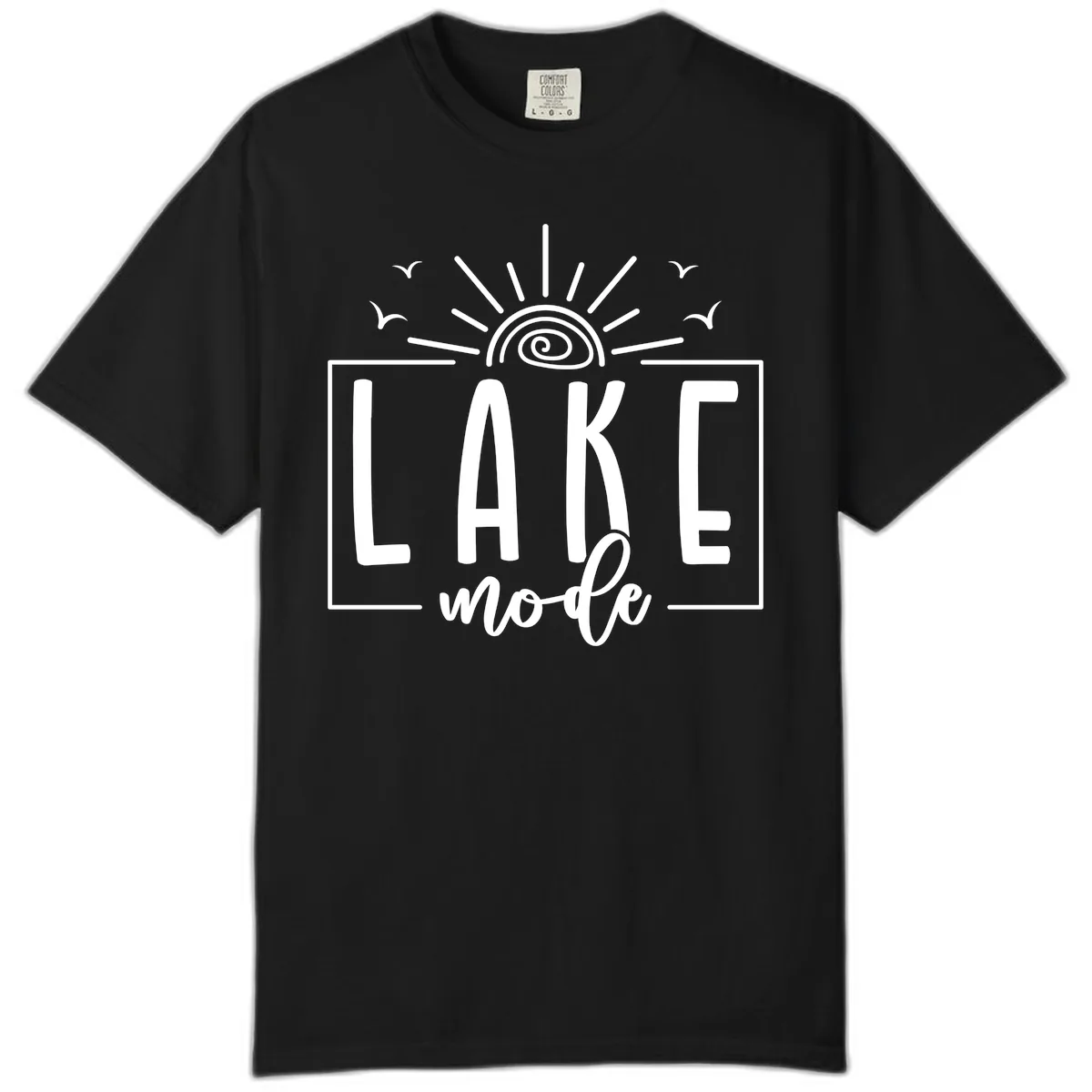 Lake Mode Sun and Birds Design Comfort Color in Black