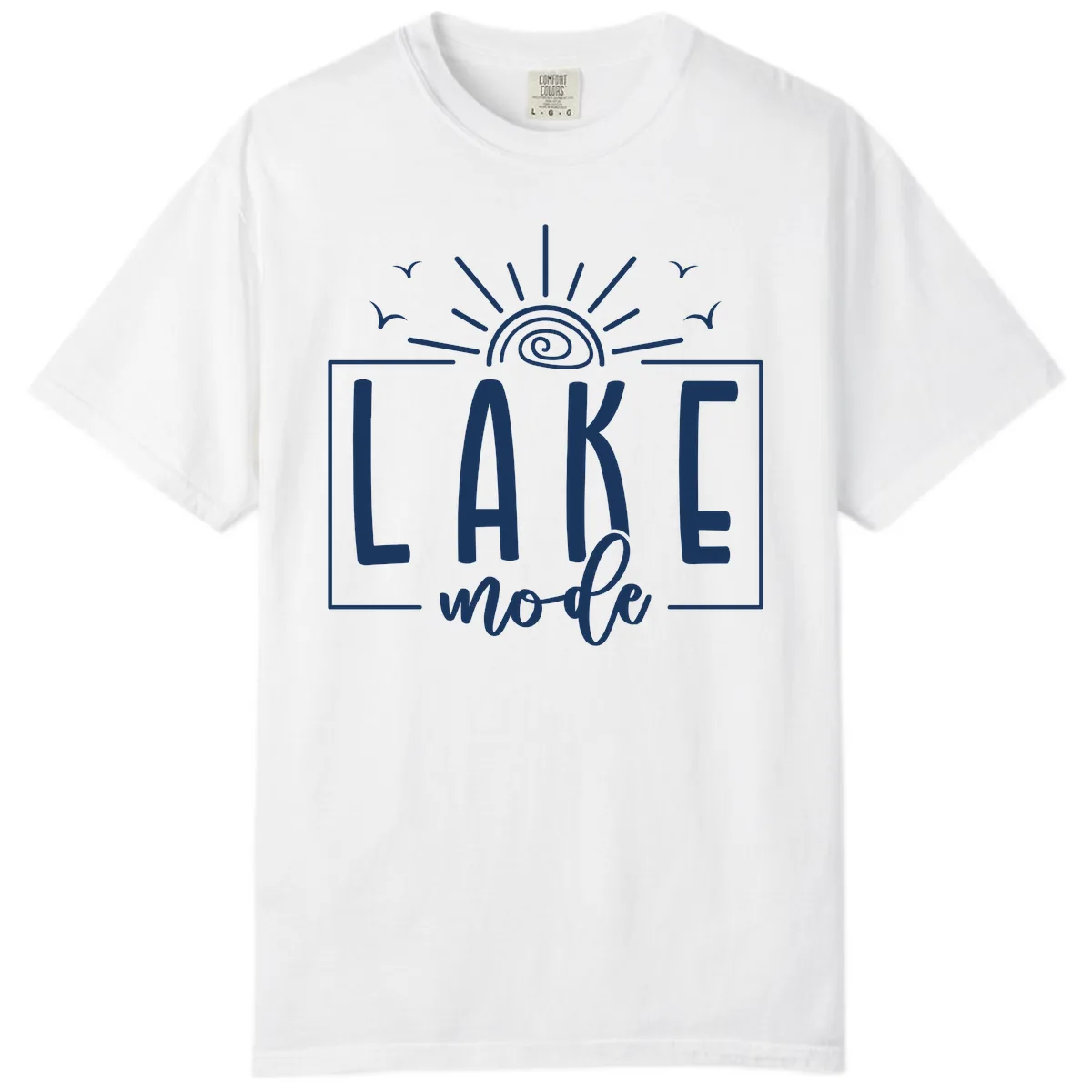 Lake Mode Sun and Birds Design Comfort Color in White