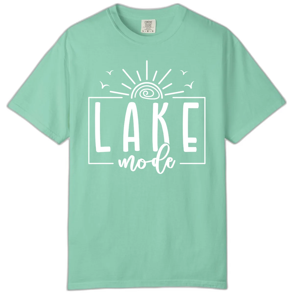 Lake Mode Sun and Birds Design Comfort Color in Island Reef