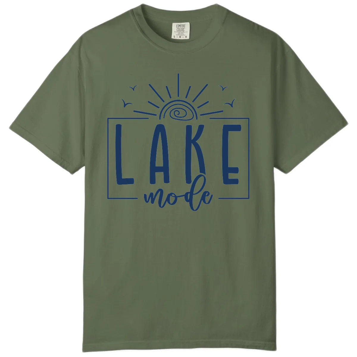 Lake Mode Sun and Birds Design Comfort Color in Sage