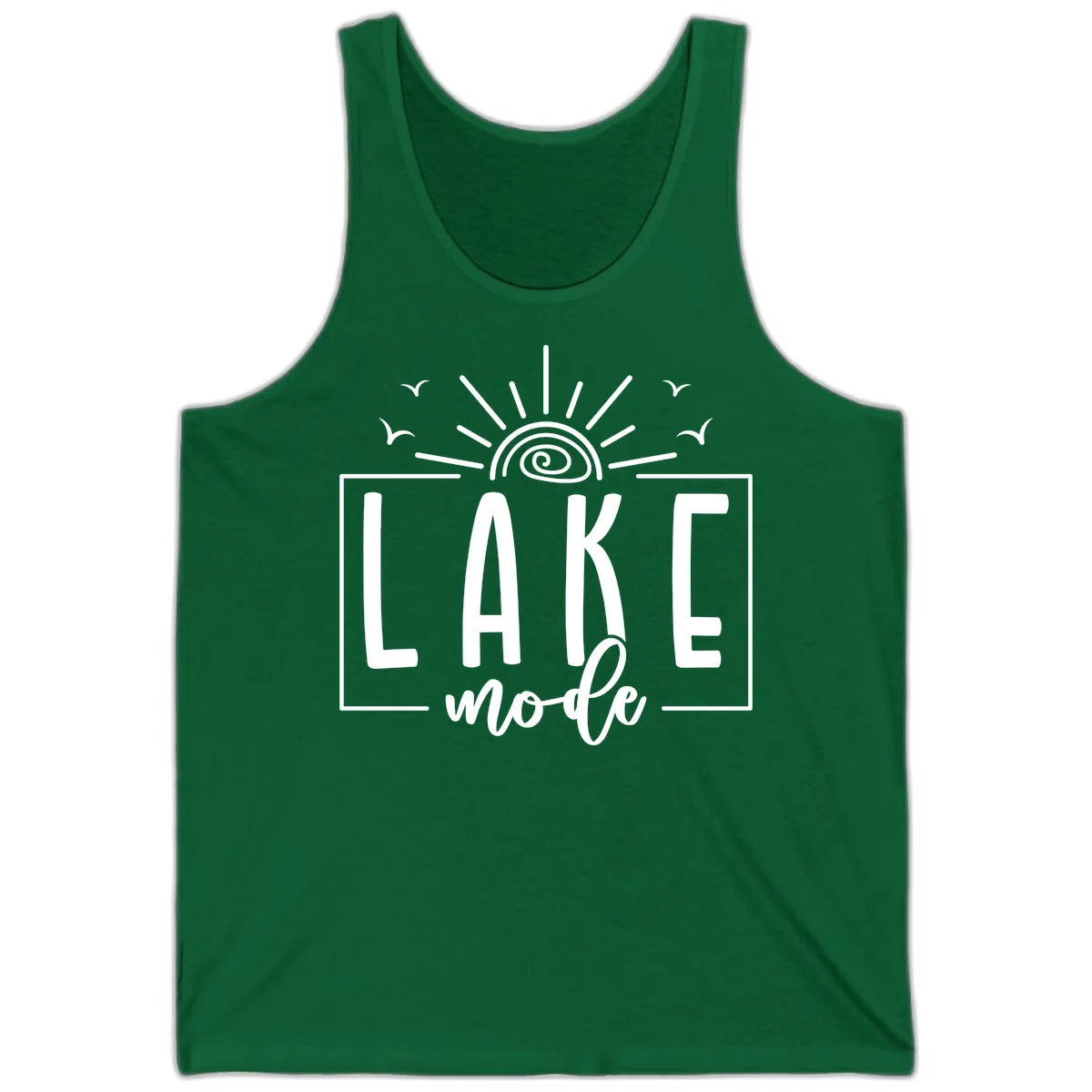 Lake Mode Sun and Birds Design Tank in Kelly