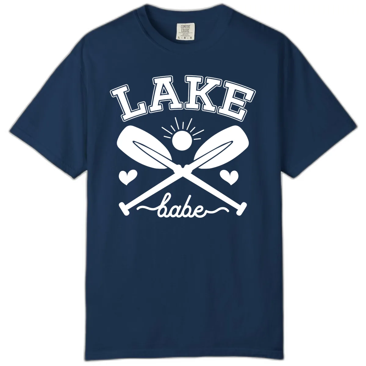 Lake Babe Oar Design Comfort Color in Navy