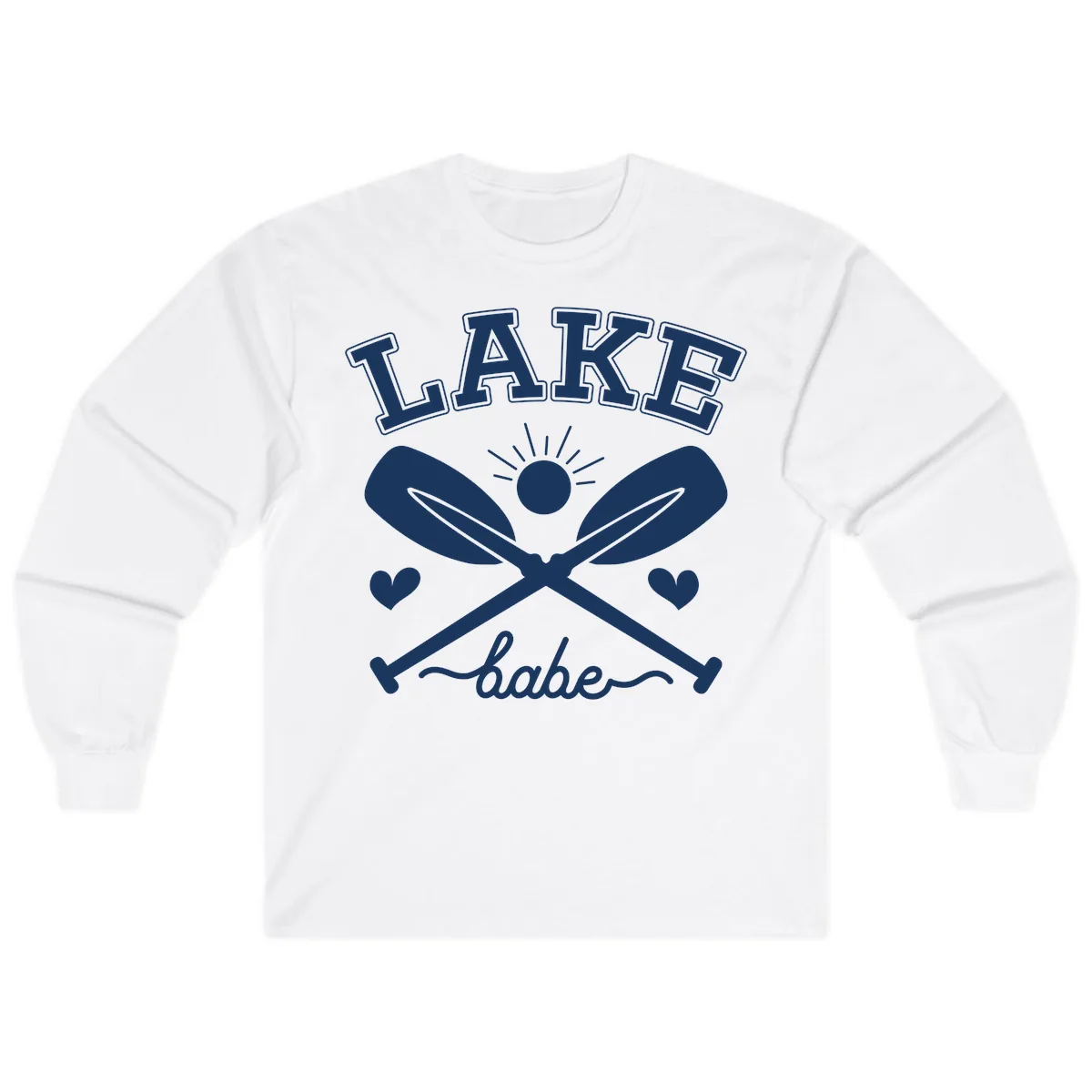 Lake Babe Oar Design Long Sleeve in White