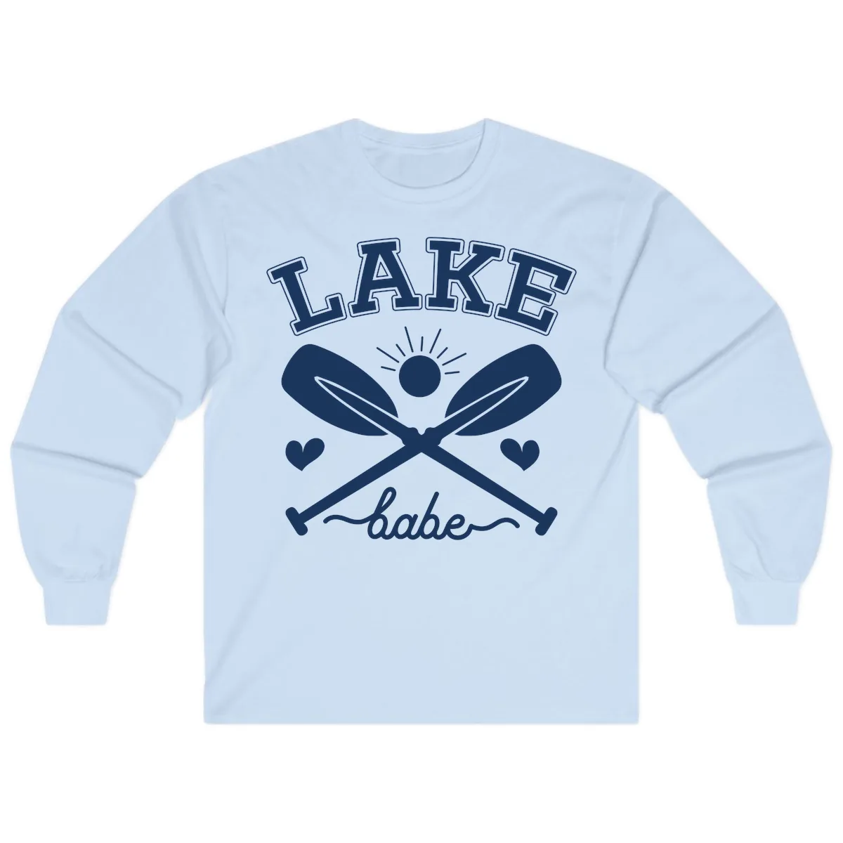 Lake Babe Oar Design Long Sleeve in Light Blue