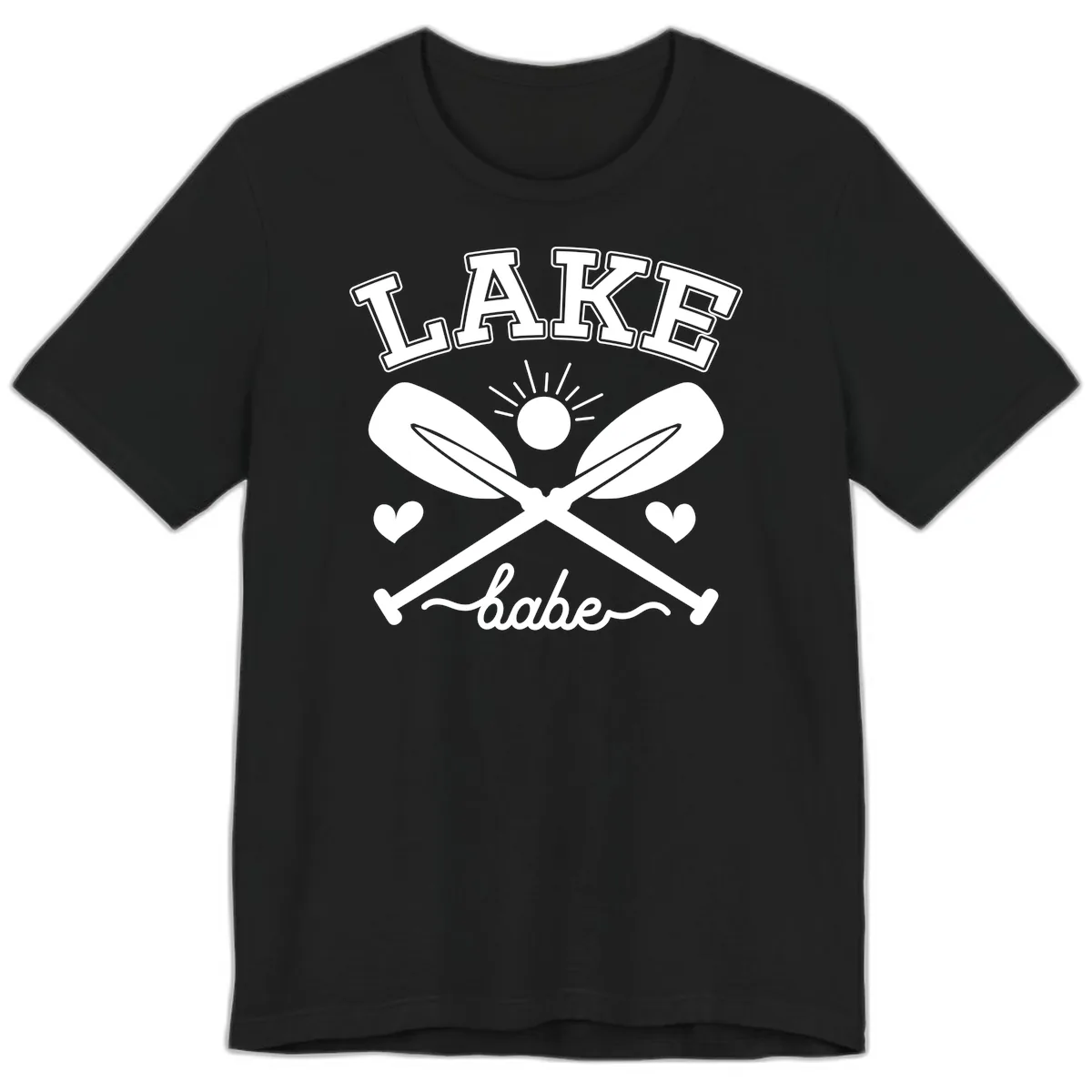 Lake Babe Oar Design Premium T-Shirt in Black