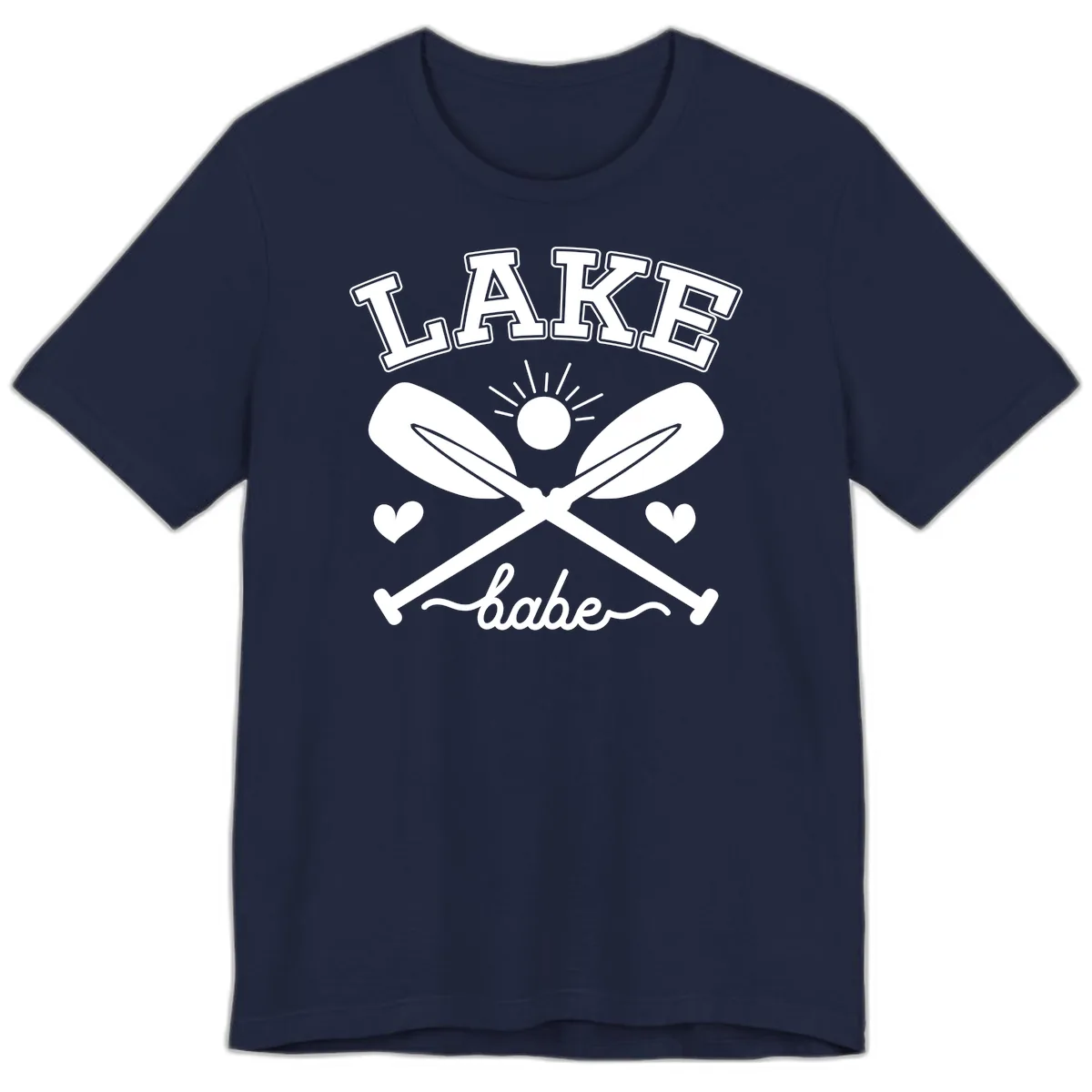 Lake Babe Oar Design Premium T-Shirt in Navy