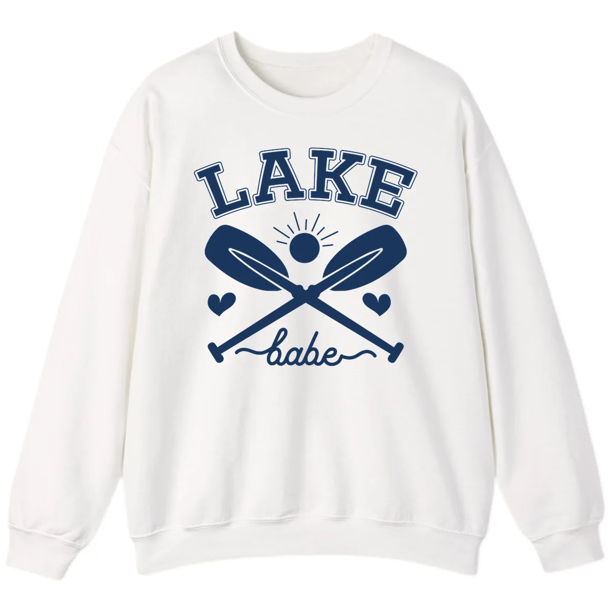 Lake Babe Oar Design Sweatshirt in White