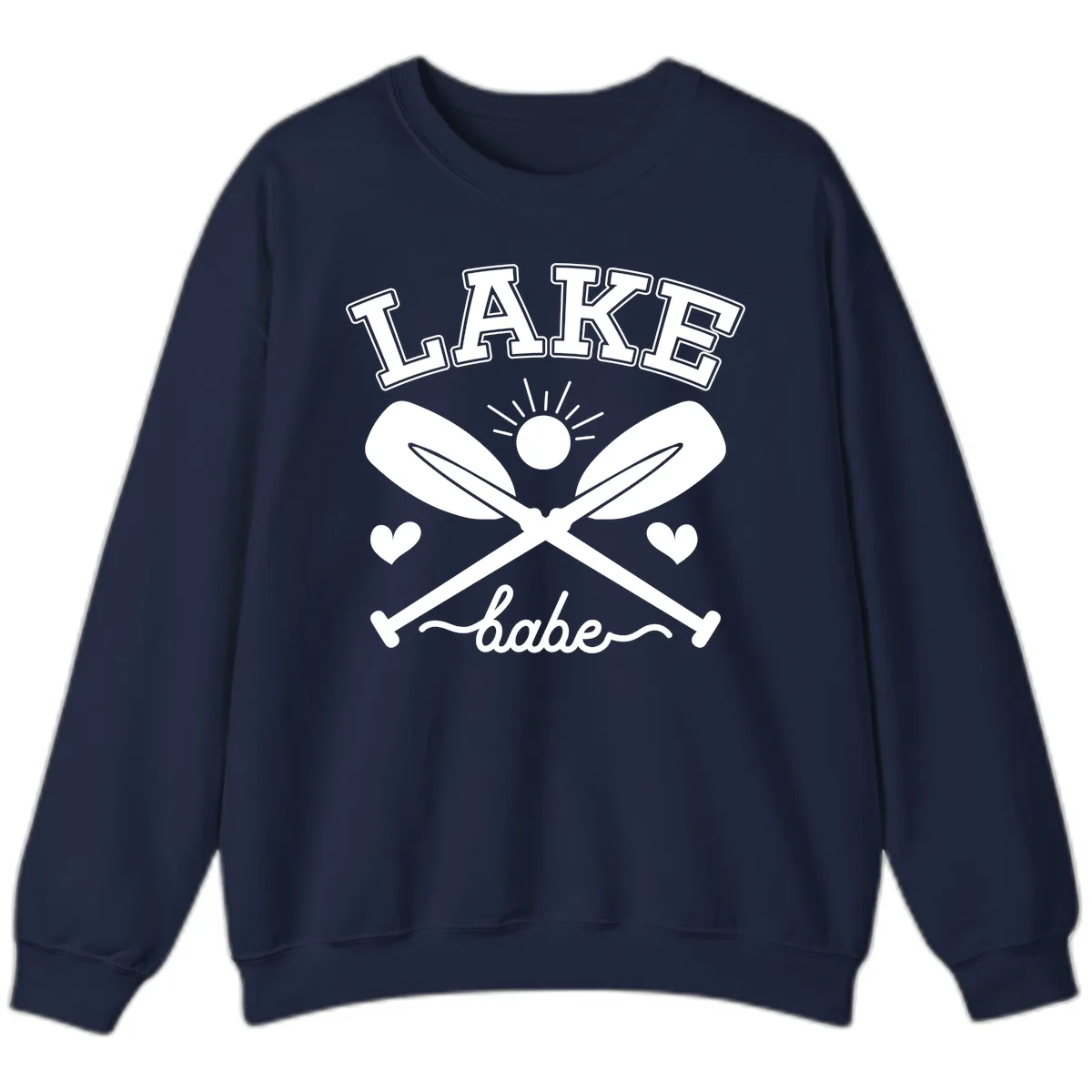Lake Babe Oar Design Sweatshirt in Navy