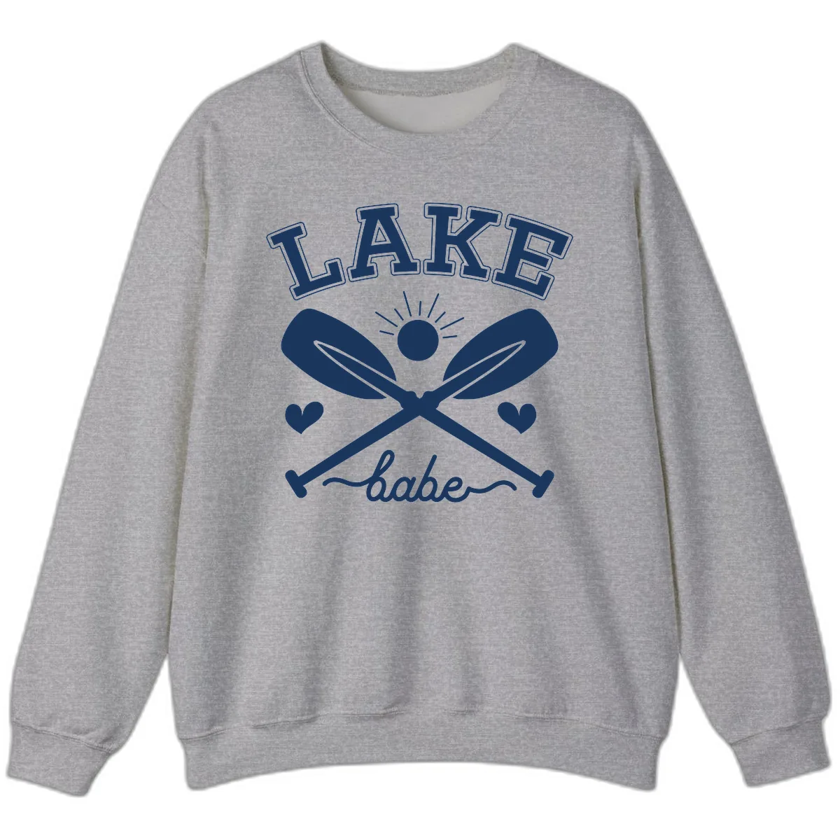 Lake Babe Oar Design Sweatshirt in Sport Grey