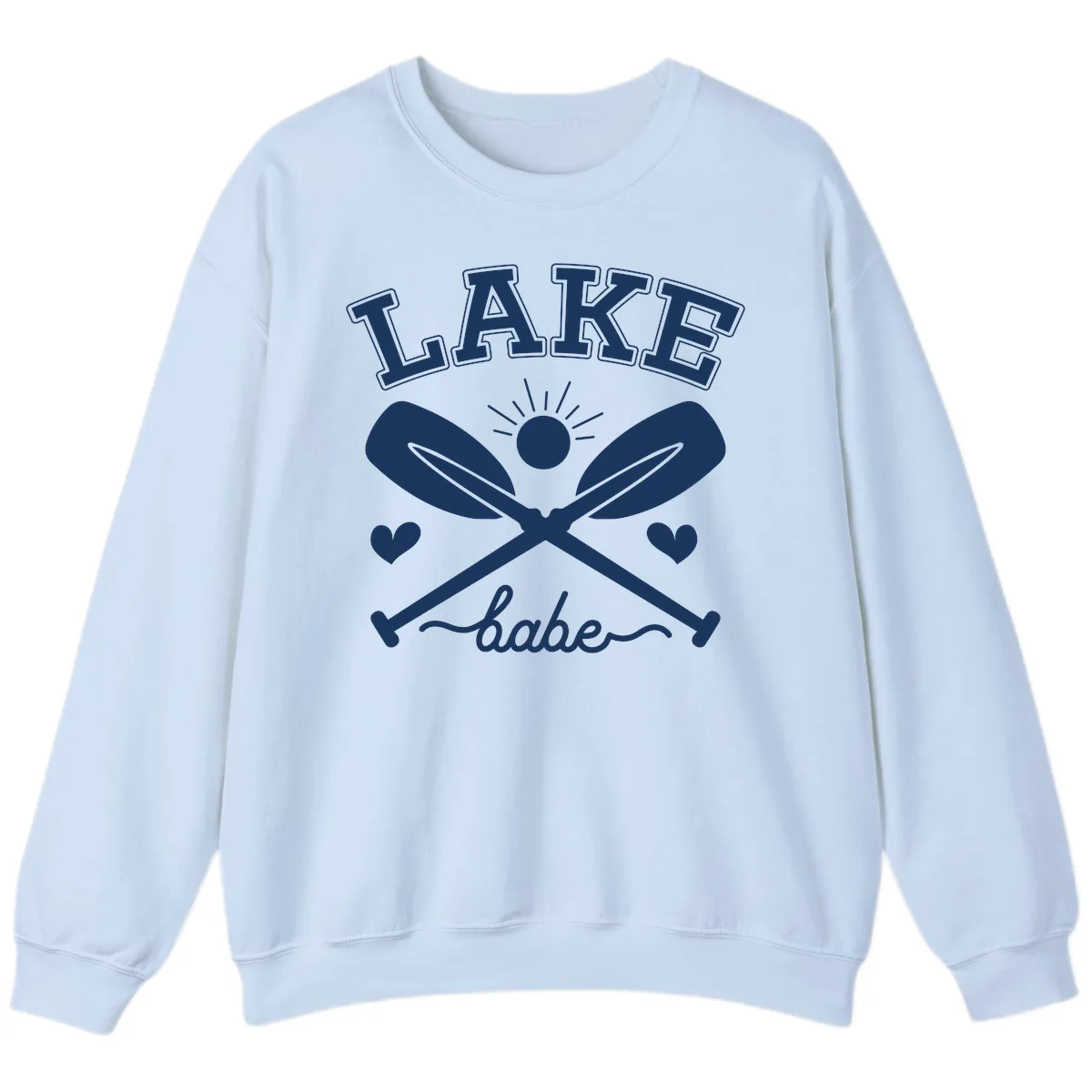 Lake Babe Oar Design Sweatshirt in Light Blue