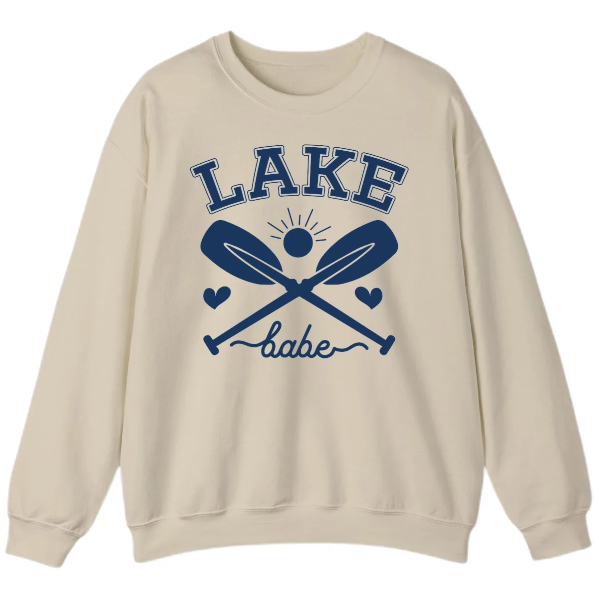 Lake Babe Oar Design Sweatshirt in Sand