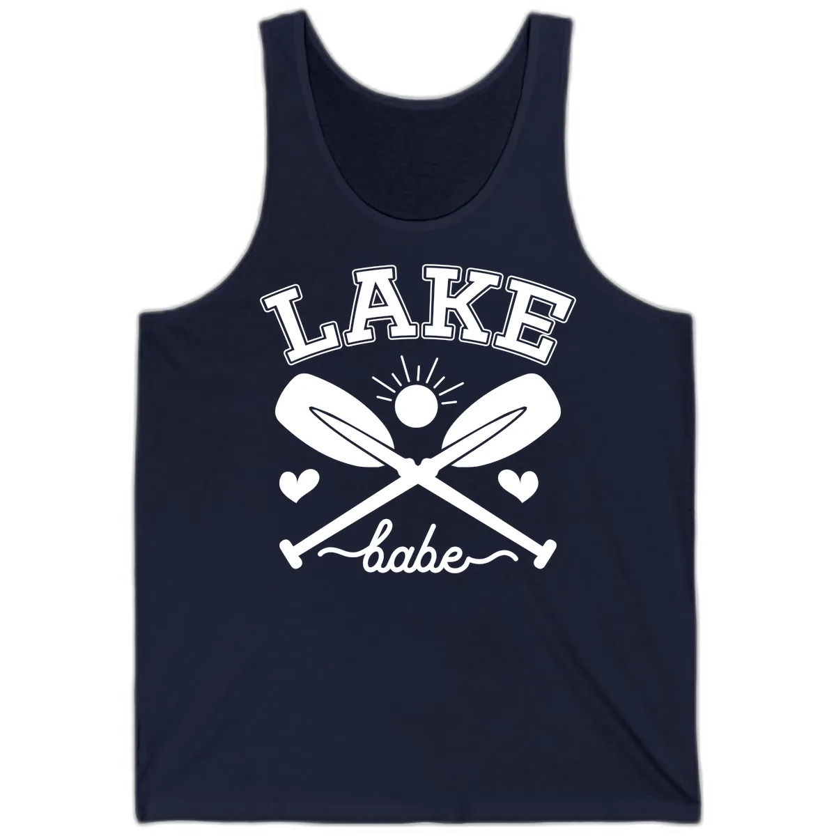 Lake Babe Oar Design Tank in Navy