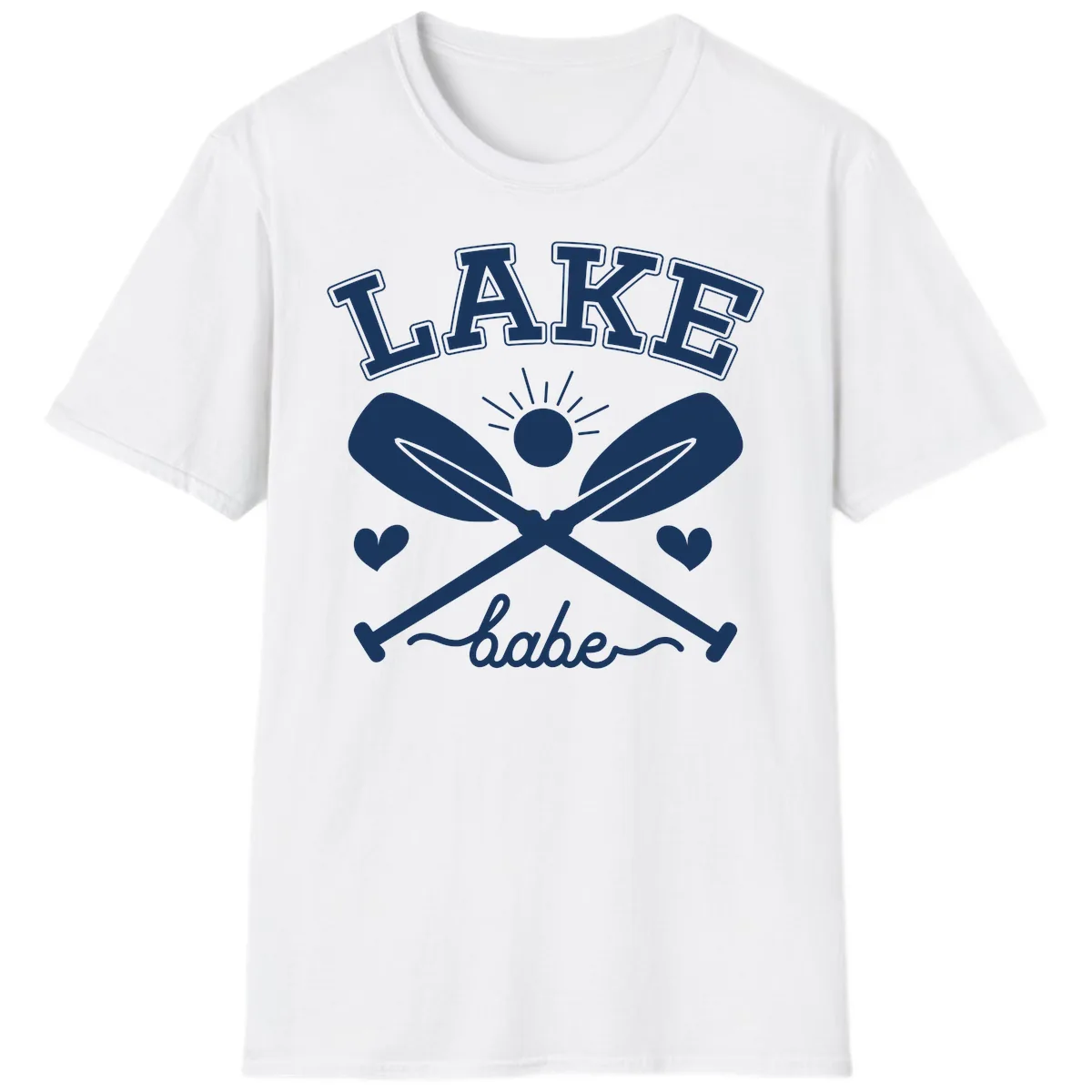 Lake Babe Oar Design T-Shirt in White