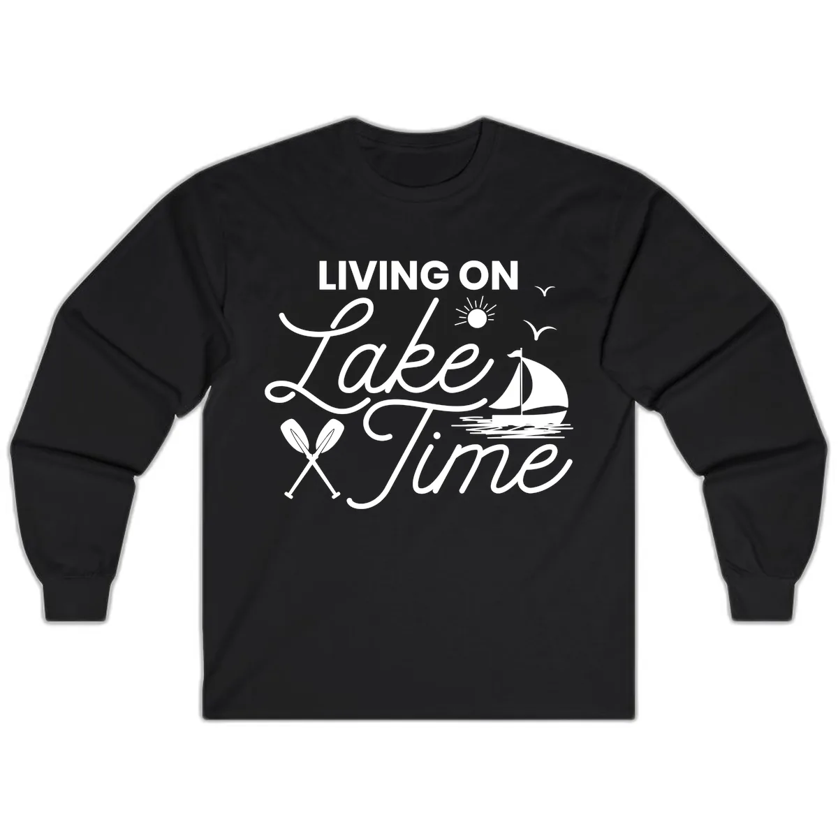 Living On Lake Time Long Sleeve in Black