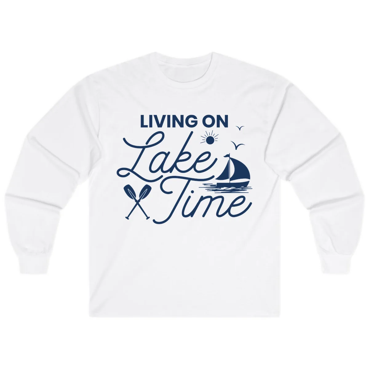 Living On Lake Time Long Sleeve in White