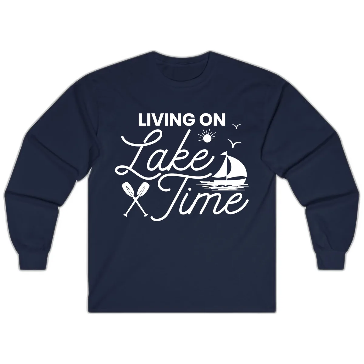 Living On Lake Time Long Sleeve in Navy