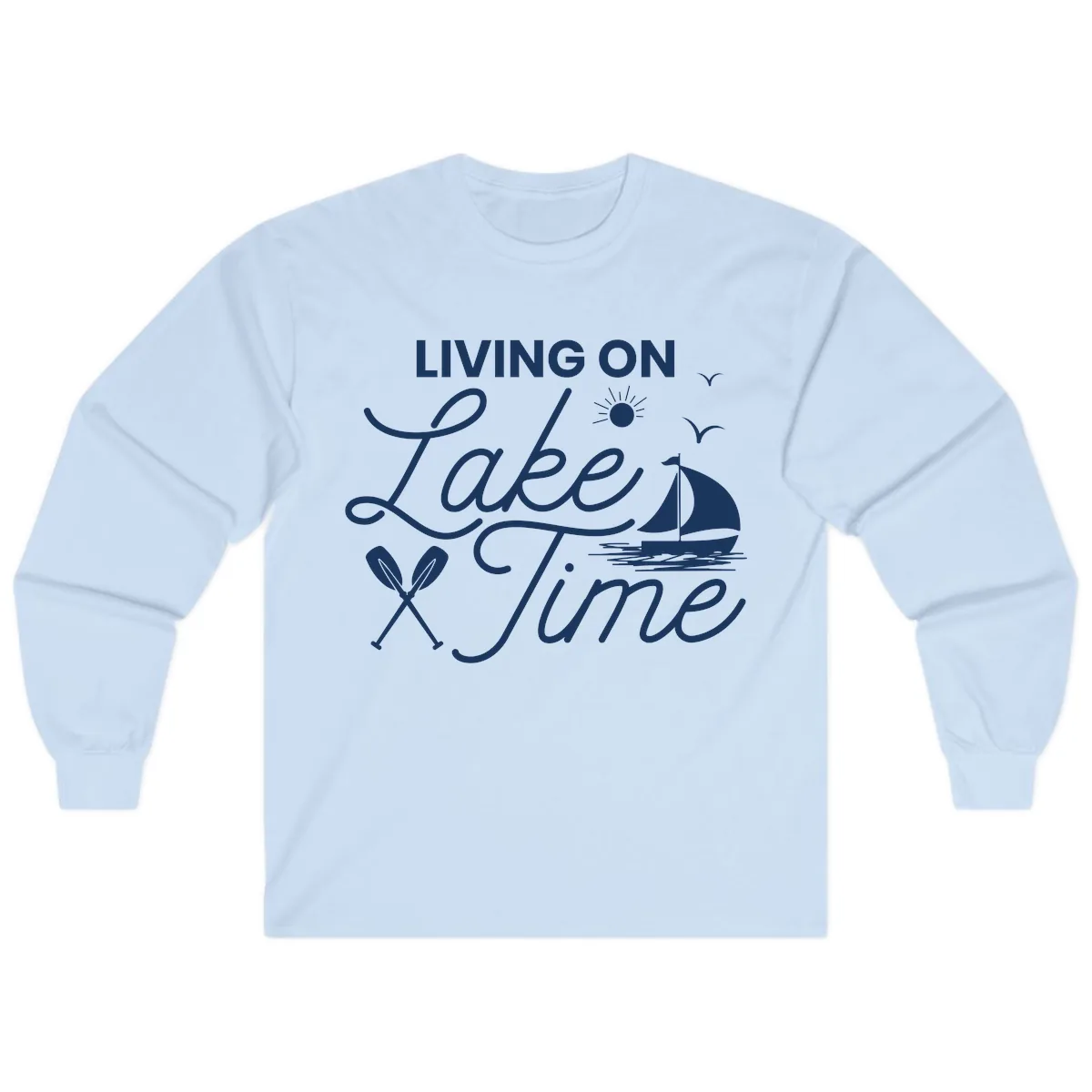 Living On Lake Time Long Sleeve in Light Blue