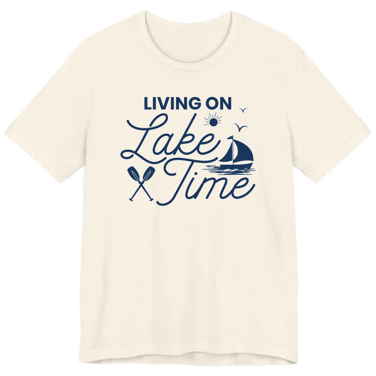 Living On Lake Time Premium T-Shirt in Natural