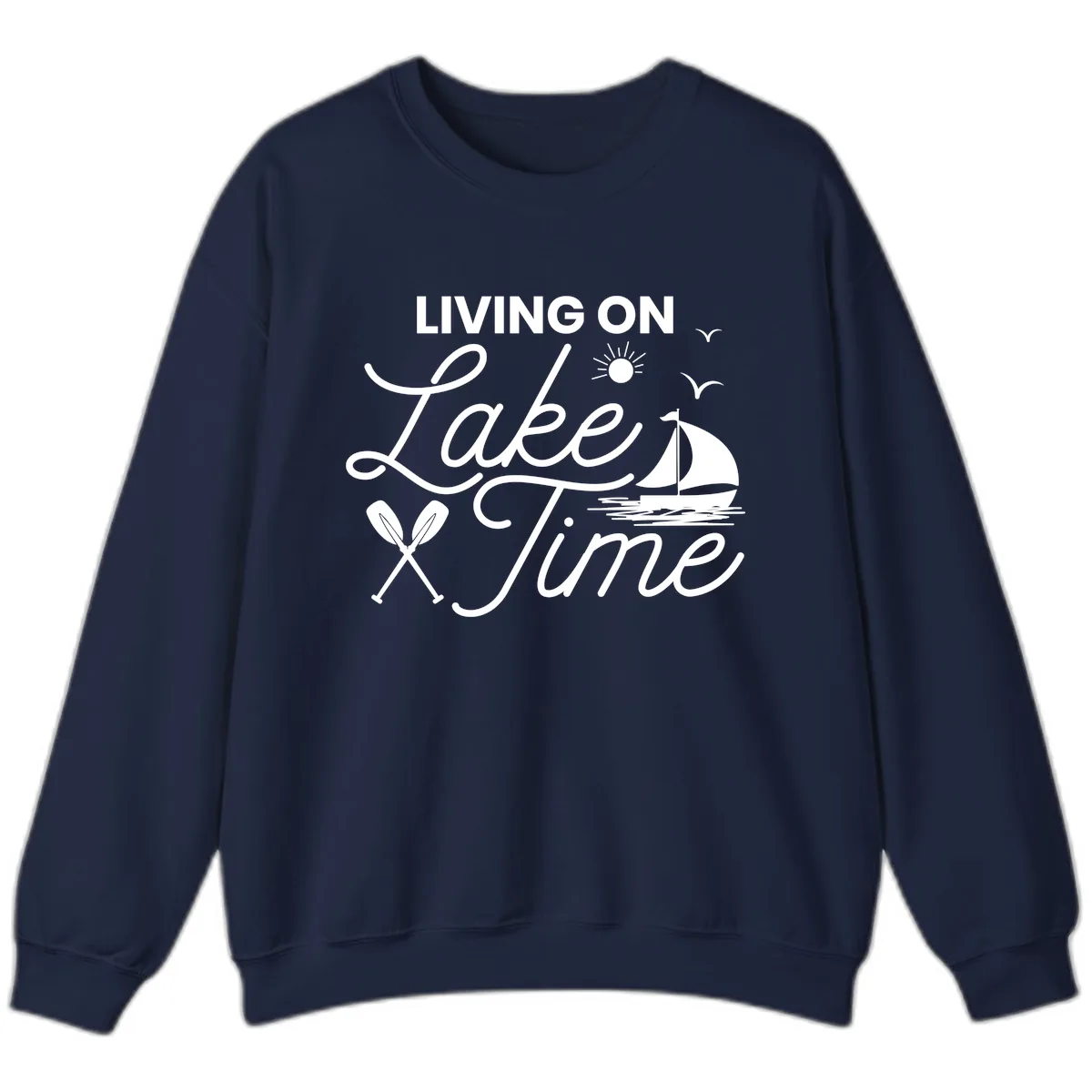 Living On Lake Time Sweatshirt in Navy