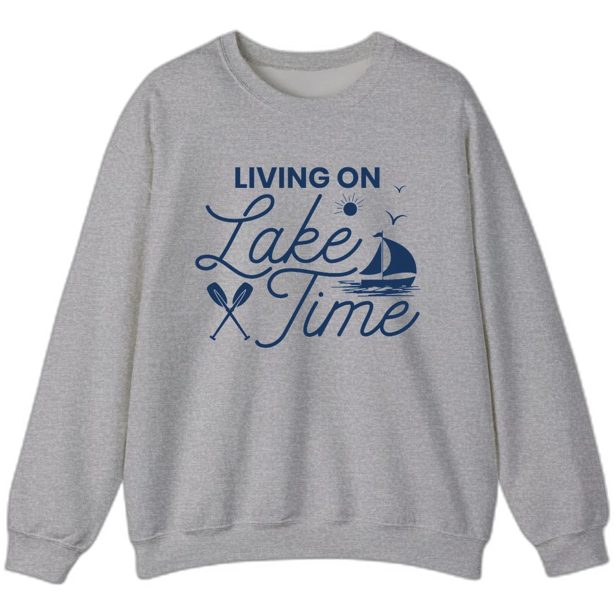 Living On Lake Time Sweatshirt in Sport Grey