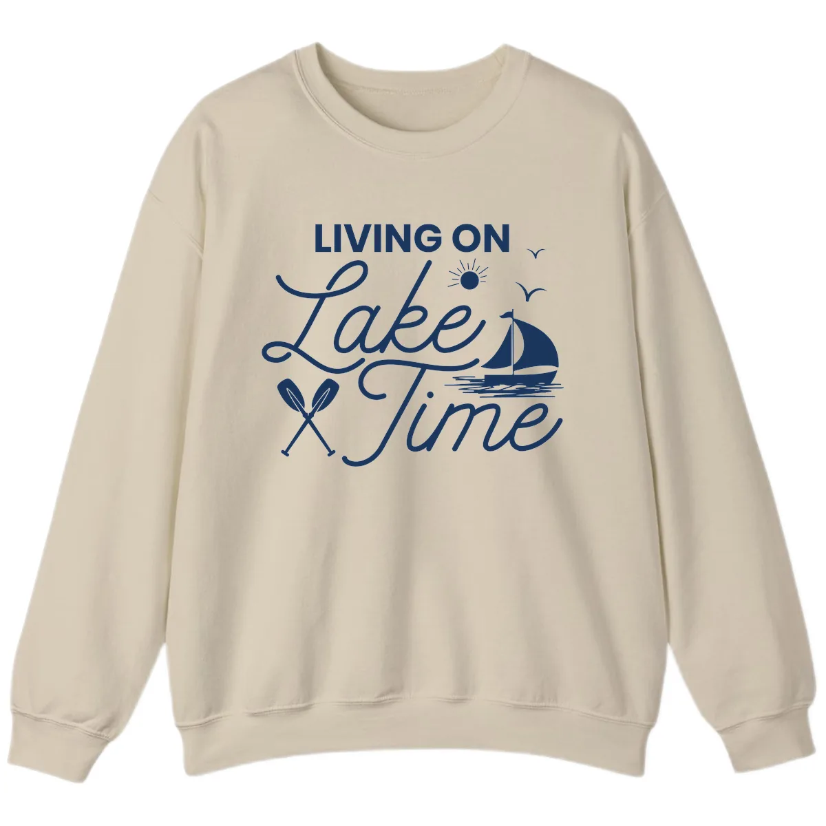Living On Lake Time Sweatshirt in Sand