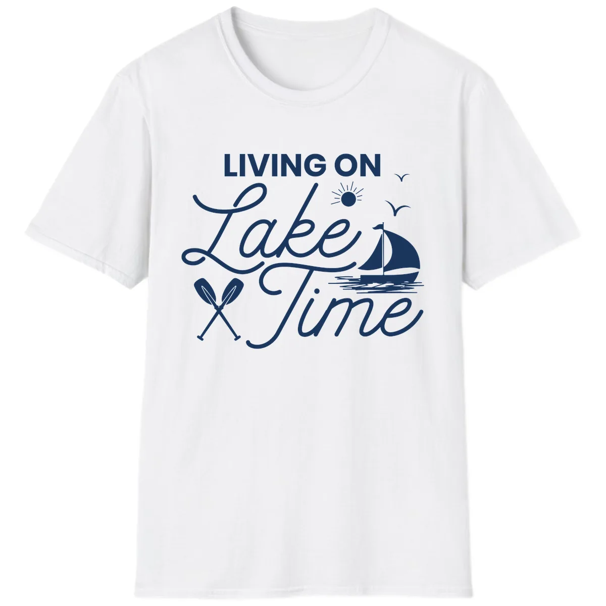 Living On Lake Time T-Shirt in White
