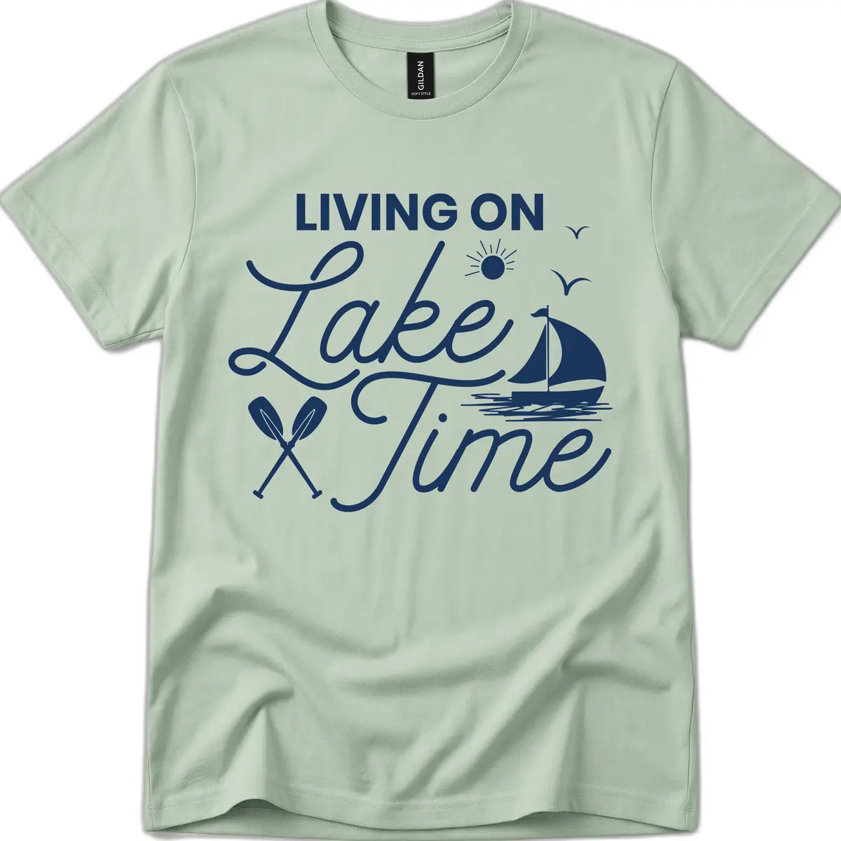 Living On Lake Time T-Shirt in Sage