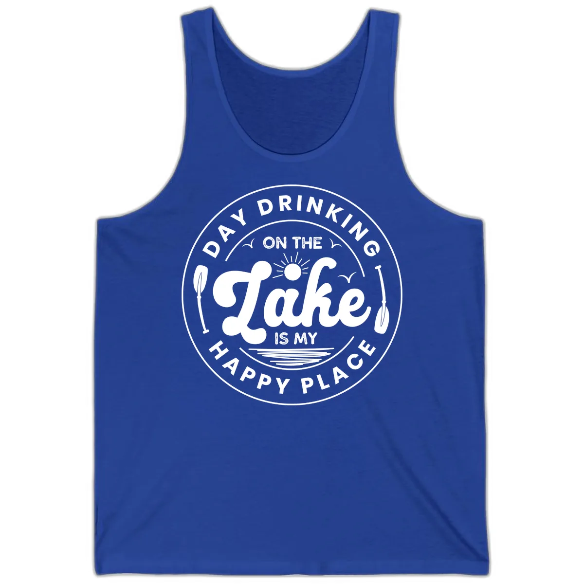 Day Drinking On The Lake Is My Happy Place Tank in True Royal