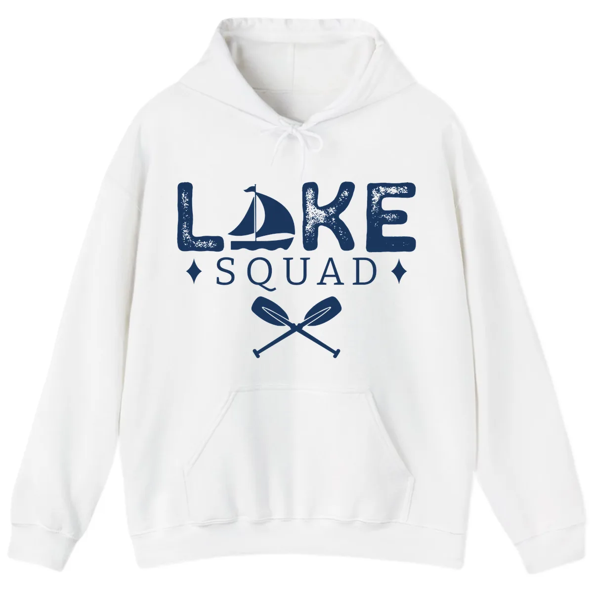 Lake Squad Sailing Design Hoodie in White