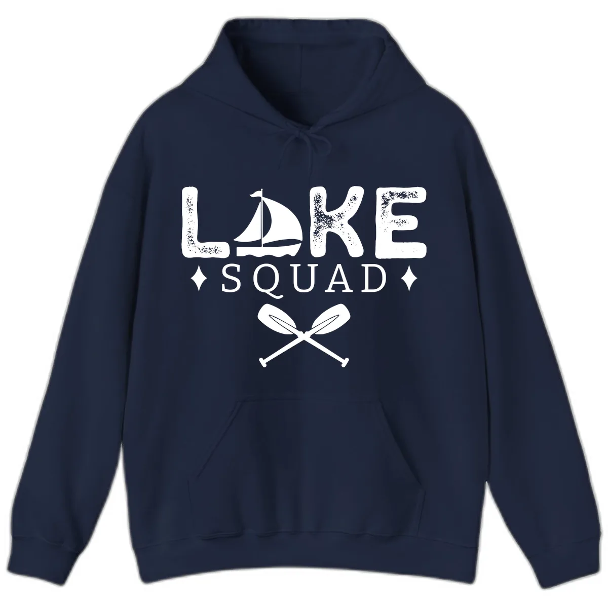 Lake Squad Sailing Design Hoodie in Navy