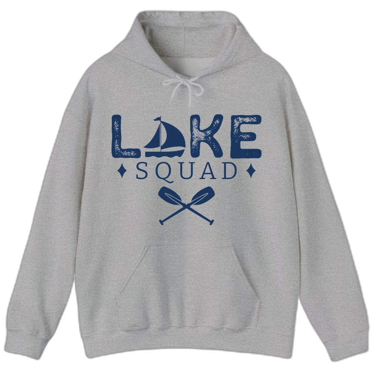 Lake Squad Sailing Design Hoodie in Sport Grey