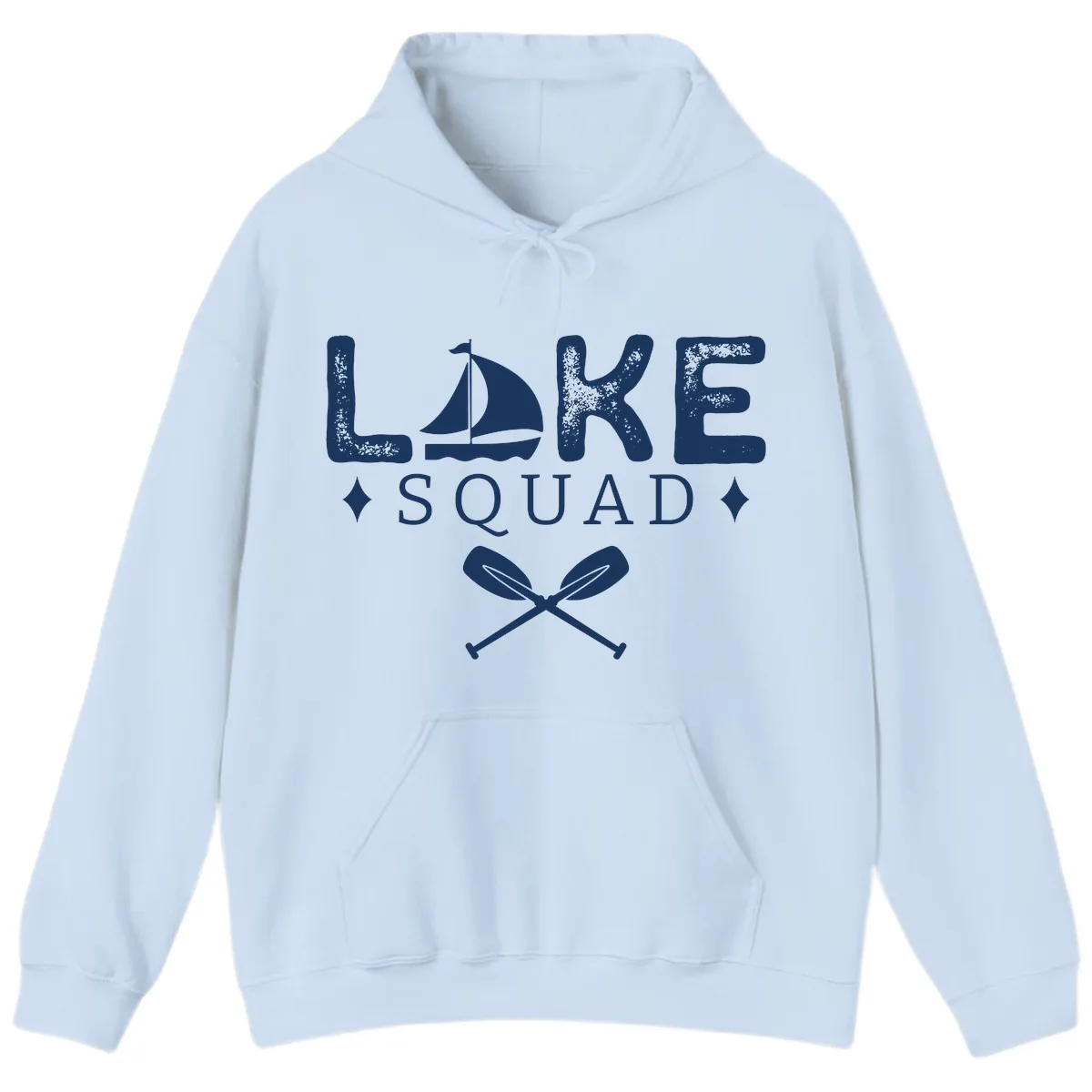 Lake Squad Sailing Design Hoodie in Light Blue