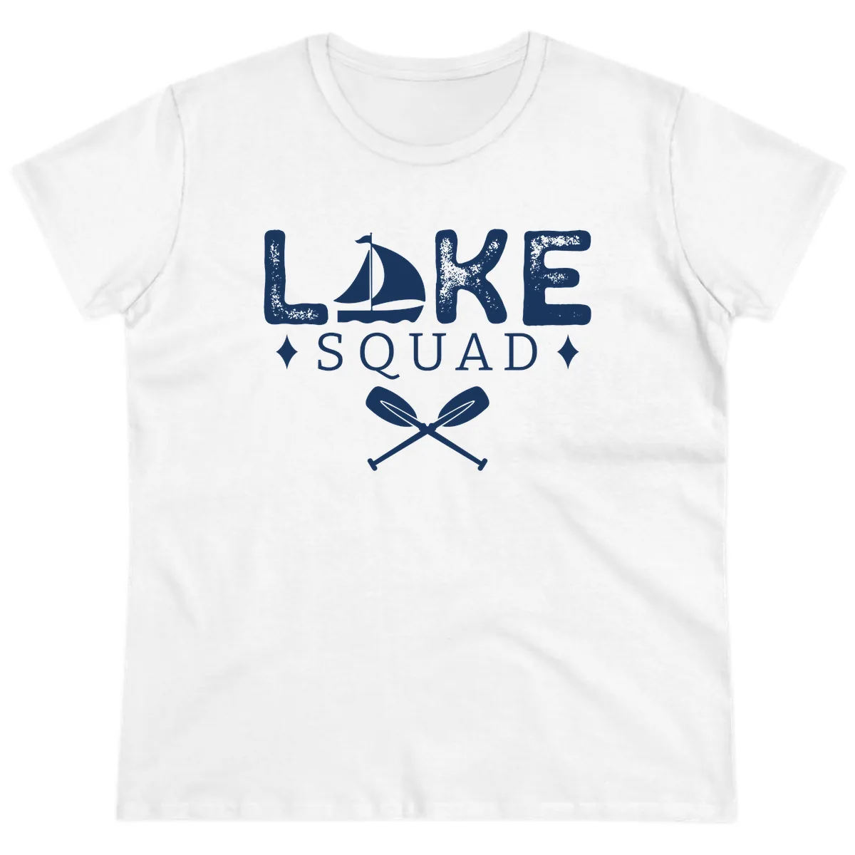 Lake Squad Sailing Design Ladies Tee in White