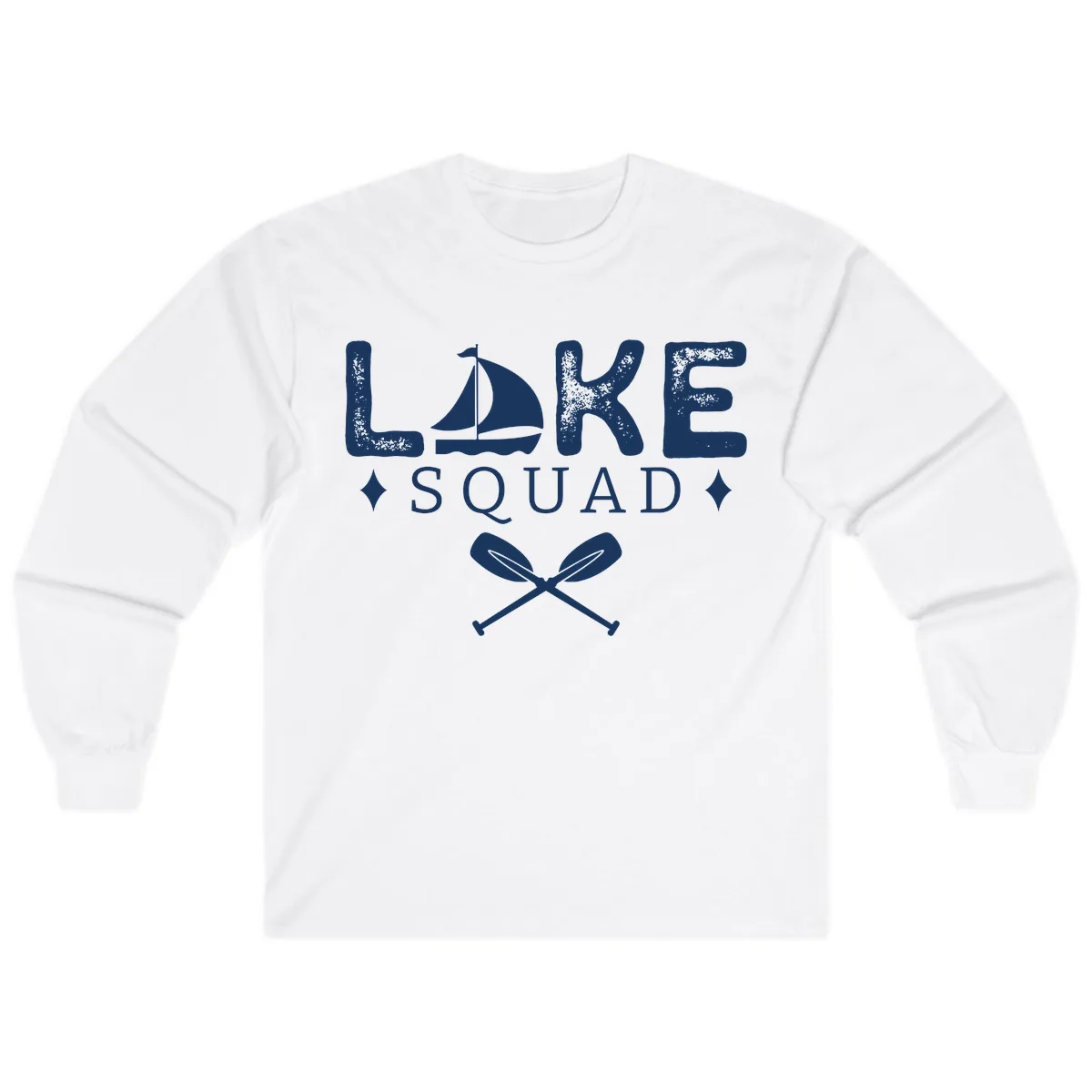 Lake Squad Sailing Design Long Sleeve in White
