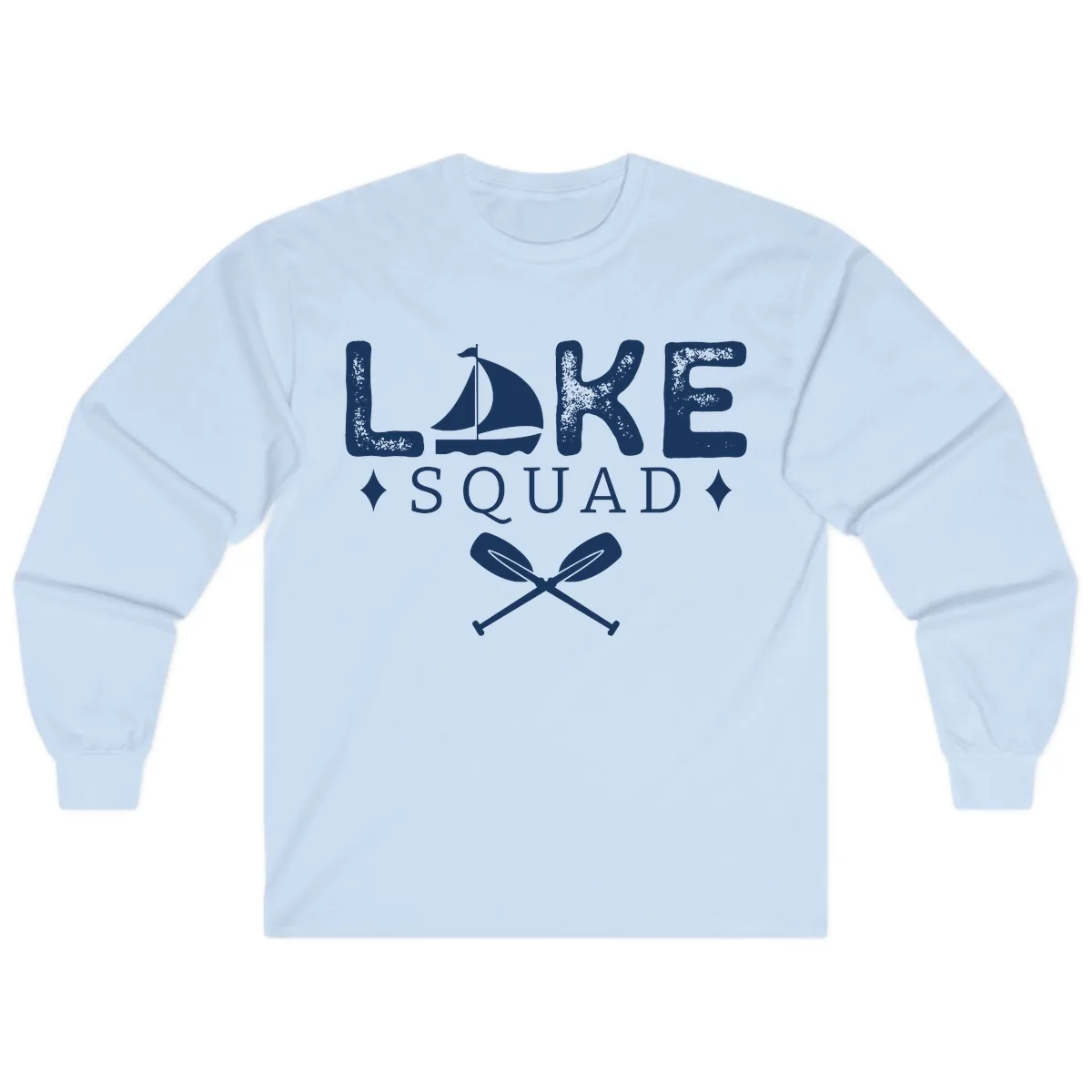 Lake Squad Sailing Design Long Sleeve in Light Blue