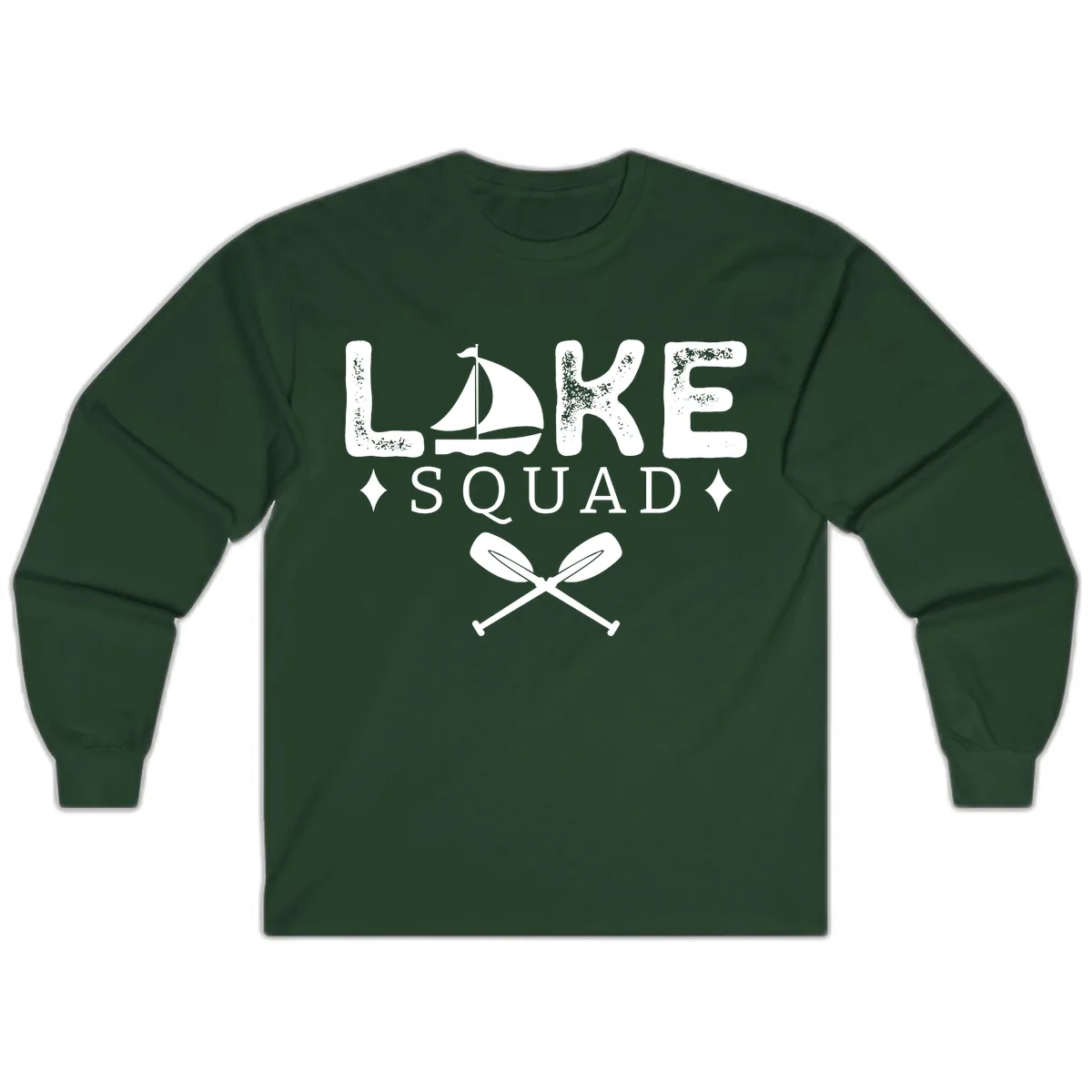 Lake Squad Sailing Design Long Sleeve in Forest Green
