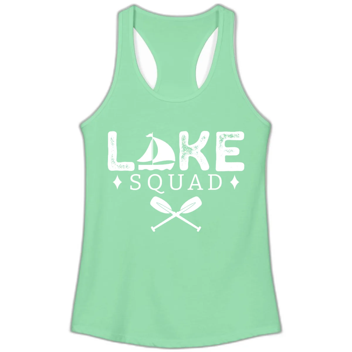 Lake Squad Sailing Design Ladies Tank in Solid Mint