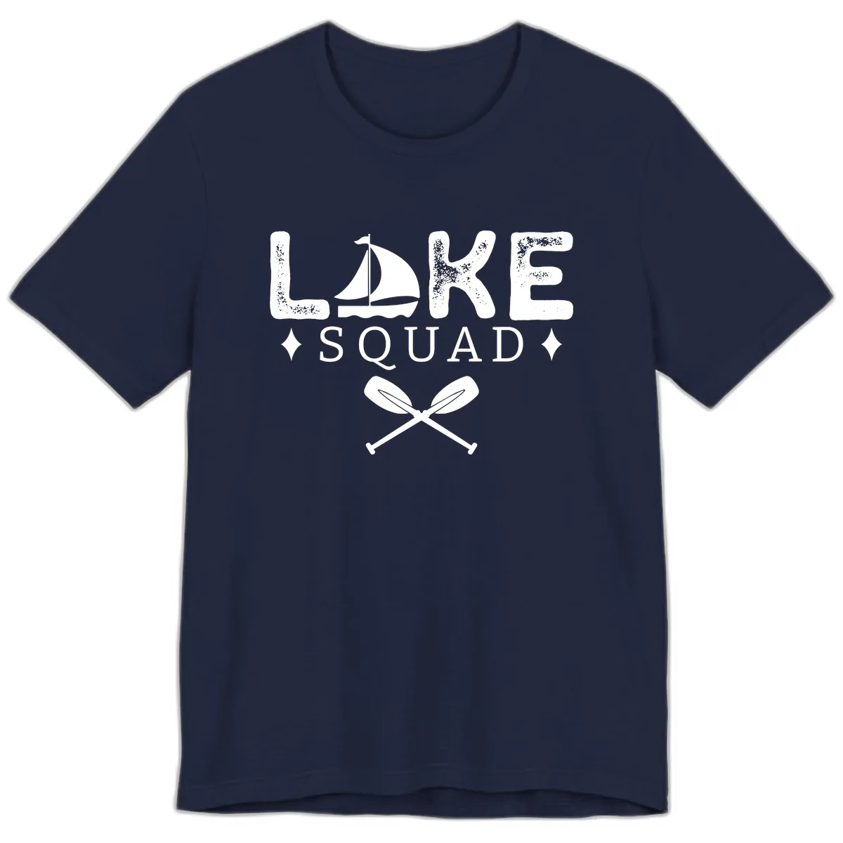 Lake Squad Sailing Design Premium T-Shirt in Navy