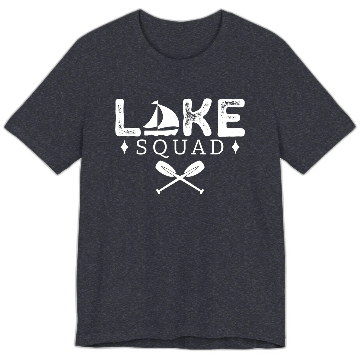 Lake Squad Sailing Design Premium T-Shirt in Heather Navy