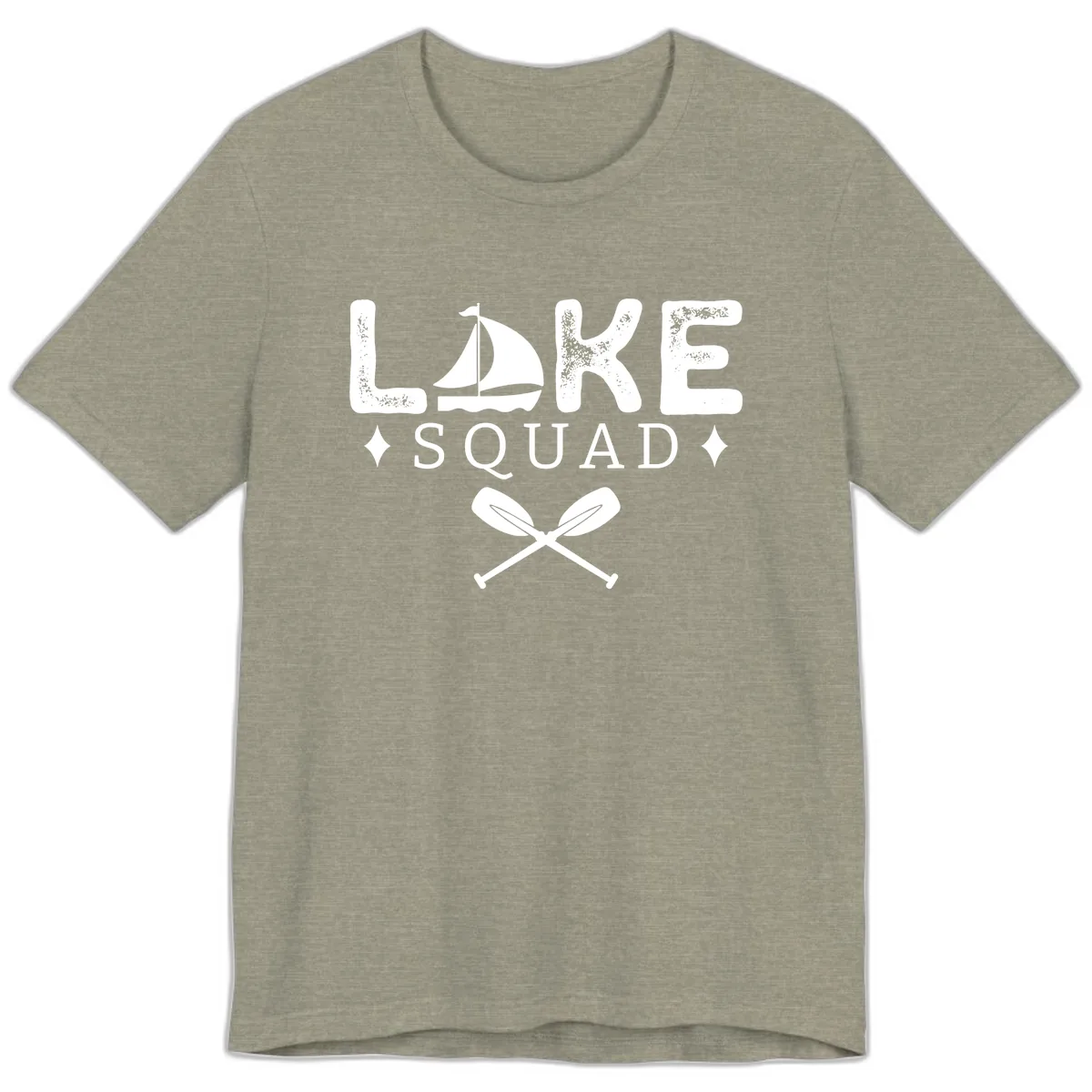 Lake Squad Sailing Design Premium T-Shirt in Heather Stone
